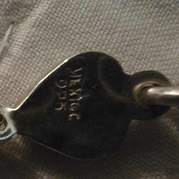 Silver Charm Bracelet With Red Enameled Heart Inlay - Picture 3 of 5